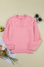 Load image into Gallery viewer, Peach Blossom Flower Detail Knitted Sweater
