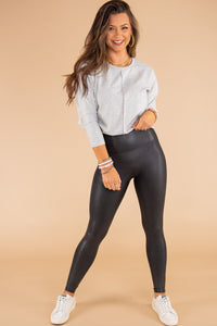 Womens Skinny Leggings | Black Faux Leather Skinny Leggings | Bottoms/Leggings