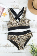 Load image into Gallery viewer, Leopard Print Criss Cross Back Bikini Set | Swimwear/Bikinis
