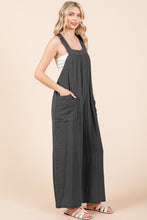 Load image into Gallery viewer, Casual Black Overalls | Pocketed Wide Leg Overalls
