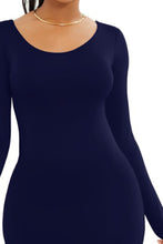 Load image into Gallery viewer, Maxi Wrap Dress | Round Neck Long Sleeve Dress
