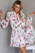 Load image into Gallery viewer, Vintage Floral Print Drawstring Flowy Dress | Dresses/Floral Dresses
