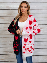 Load image into Gallery viewer, Angel Wing Hearts Long Sleeve Cardigan
