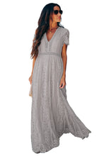 Load image into Gallery viewer, Gray Blue Fill Your Heart Lace Maxi Dress
