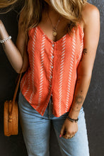 Load image into Gallery viewer, V Neck Cami Top | Orange Chevron Stripe Print Blouse
