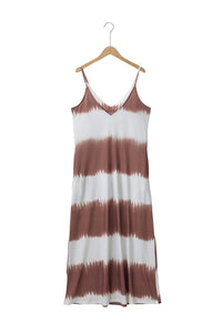 Maxi Dress | White Striped Tie Dye Dress