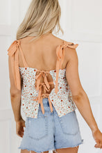 Load image into Gallery viewer, White Tied Shoulder Floral Print Babydoll Tank | Tops/Tank Tops
