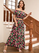 Load image into Gallery viewer, Floral Off-Shoulder Top and Maxi Skirt Set
