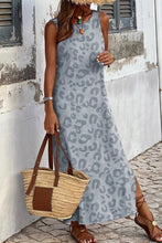 Load image into Gallery viewer, Gray Leopard Print Sleeveless Maxi Dress | Dresses/Maxi Dresses
