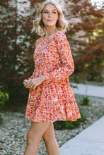 Load image into Gallery viewer, Printed Floral Long Sleeve Frill Tiered Mini Dress
