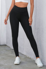 Load image into Gallery viewer, Black Criss Cross Tummy Control High Waist Leggings | Bottoms/Leggings
