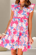 Load image into Gallery viewer, Mini Dress | Ruffled Printed Cap Sleeve Dress
