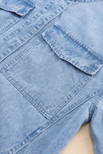 Load image into Gallery viewer, Drawstring Snap Down Denim Jacket with Chest Pockets
