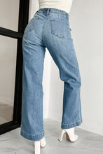 Load image into Gallery viewer, Dusk Blue Multi Buttons Medium Wash Straight Loose Leg Jeans | Bottoms/Jeans
