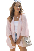 Load image into Gallery viewer, Pink Sheer Lightweight Knit Long Sleeve Cardigan
