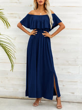 Load image into Gallery viewer, Maxi Dress | Off-Shoulder Slit Long Dress
