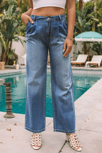 Blue Slouchy Wide Leg Jeans | Bottoms/Jeans