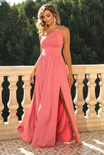 Load image into Gallery viewer, Formal Gown | One-Shoulder Split Maxi Dress
