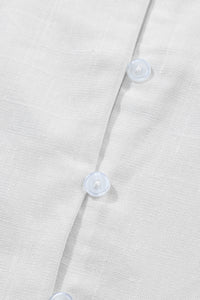 White V Neck Buttoned Tassel Bell Sleeve Shirt | Tops/Blouses & Shirts