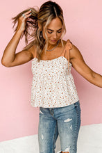 Load image into Gallery viewer, White Tied Shoulder Floral Print Babydoll Tank | Tops/Tank Tops
