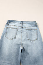 Load image into Gallery viewer, Light Blue Acid Wash Raw Edge Straight Jeans | Bottoms/Jeans
