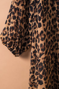 Leopard Print Tie Waist Open Front Kimono Beach Cover Up | Swimwear/Beach Cover-ups