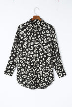 Load image into Gallery viewer, Black Leopard Print Tunic Shirt | Tops/Blouses &amp; Shirts
