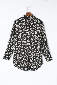 Black Leopard Print Tunic Shirt | Tops/Blouses & Shirts