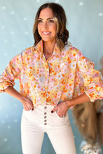 Load image into Gallery viewer, Yellow Floral Print Turn Down Collar Loose Shirt | Tops/Blouses &amp; Shirts
