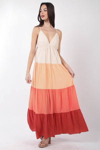 Multi-Color Maxi Dress | Summer Tiered Cami Dress