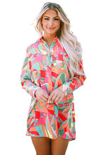 Load image into Gallery viewer, Long Sleeve Shirt Dress | Multi-Color Geometric Abstract Print
