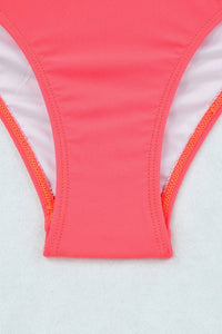 Pink Scalloped Criss Cross High Waist Bikini | Swimwear/High Waisted Swimsuit