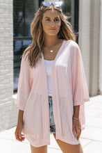 Load image into Gallery viewer, Pink Sheer Lightweight Knit Long Sleeve Cardigan
