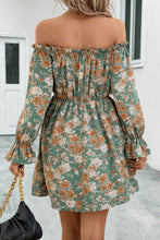 Load image into Gallery viewer, Off Shoulder Dress | Floral Off-Shoulder Flounce Sleeve
