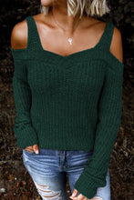 Load image into Gallery viewer, Green Dew Shoulder Juliette Knitted Sweater | Tops/Sweaters &amp; Cardigans
