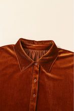 Load image into Gallery viewer, Chestnut 3/4 Sleeve Tunic Babydoll Velvet Shirt | Tops/Blouses &amp; Shirts
