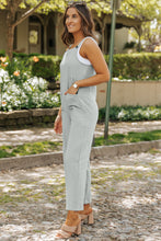 Load image into Gallery viewer, Gray Textured Wide Leg Overall with Pockets | Bottoms/Pants &amp; Culotte
