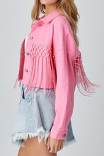 Load image into Gallery viewer, Tassel Sequin Denim Jacket
