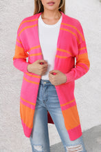 Load image into Gallery viewer, Multicolor Striped Long Sleeve Ribbed Trim Button Cardigan | Tops/Sweaters &amp; Cardigans
