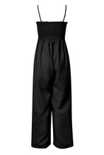 Load image into Gallery viewer, Womens Jumpsuit | Smocked Spaghetti Strap Wide Leg Jumpsuit | jumpsuit
