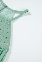 Load image into Gallery viewer, Halter Tank Top | Mist Green Crochet Splicing Halter Blouse
