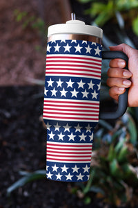 Bluing Stars and Stripes Print Handled Thermos Cup 40oz | Accessories/Tumblers