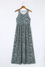 Load image into Gallery viewer, Gray Leopard Print Pocketed Sleeveless Maxi Dress
