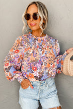 Load image into Gallery viewer, Bishop Sleeve Top | Multicolor Frilled Round Neck Blouse
