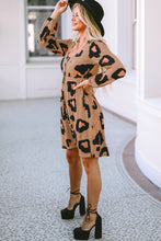 Load image into Gallery viewer, Mini Dress | Leopard Print Bubble Sleeve Loose Knit
