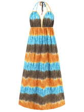 Load image into Gallery viewer, Womens Tie-Dye Dress | Tie-Dye Halter Neck Sleeveless Dress | Dresses/Maxi Dresses
