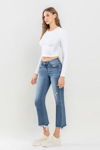 Womens Blue Jeans | Lovervet Mid Rise Frayed Hem Blue Jeans | Blue Jeans