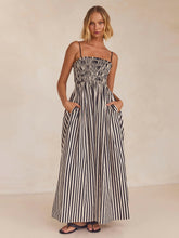 Load image into Gallery viewer, Cami Dress | Smocked Striped Square Neck Dress
