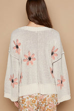 Load image into Gallery viewer, V-Neck Floral Pattern Chenille Sweater
