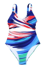 Load image into Gallery viewer, Multicolor Abstract Print Twist High Waist Bikini Swimsuit | Swimwear/High Waisted Swimsuit
